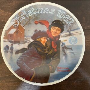 Vintage Norman Rockwell Plate Christmas Courtship certified plate